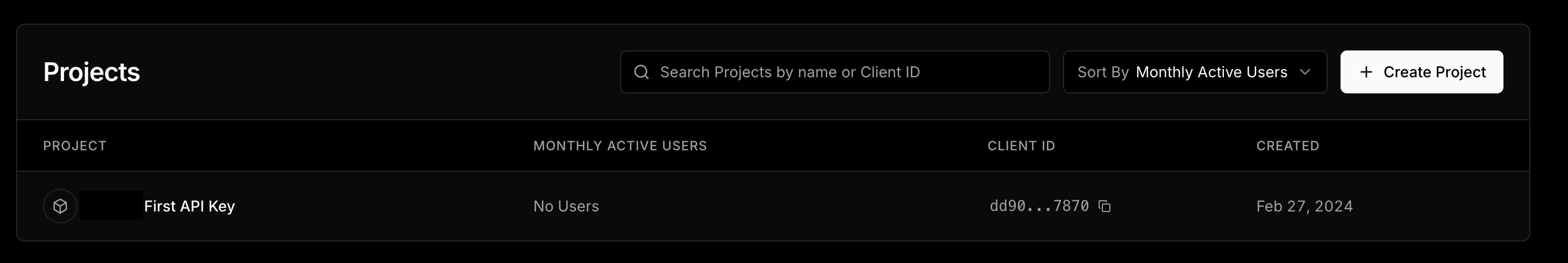 Thirdweb - Create Project